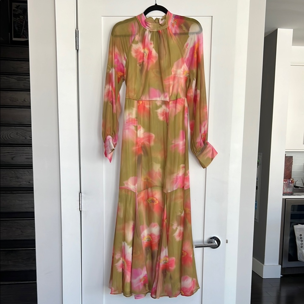 ASOS Pink and Orange Long Sleeve Sundress